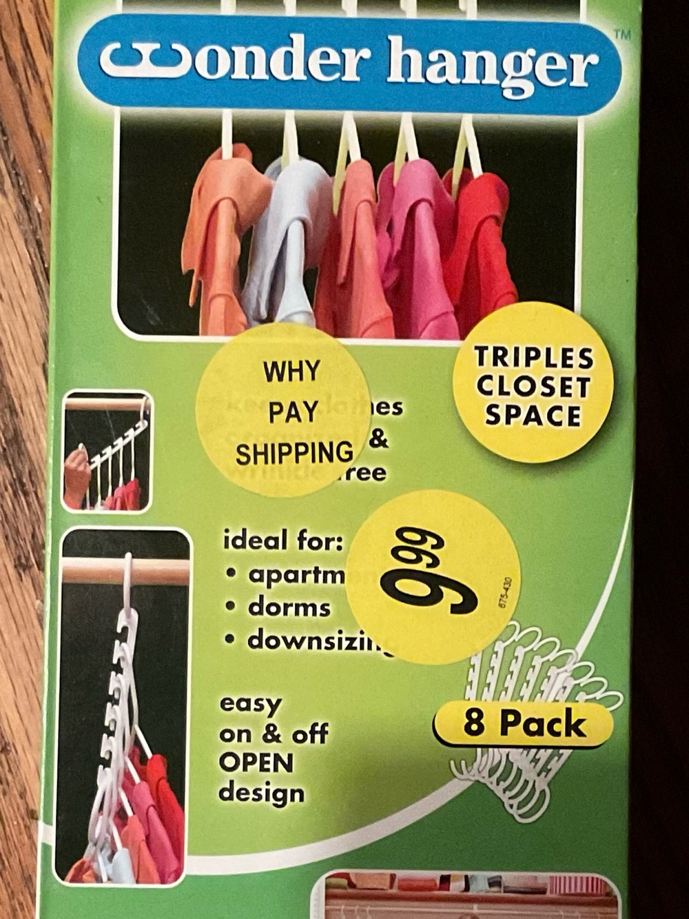 White Closet Space-Saving Hangers - 8 Pack
